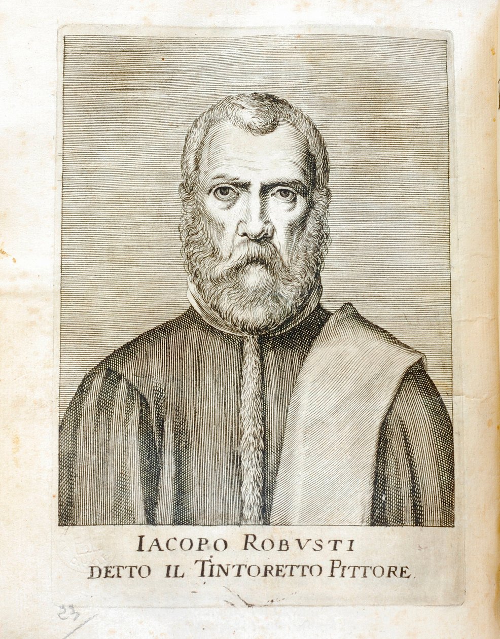 Jacopo Robusti dit le Tintoret (Tintoretto) (1518-1594) olasz festő portréja Carlo Ridolfi „Maraviglie dell
