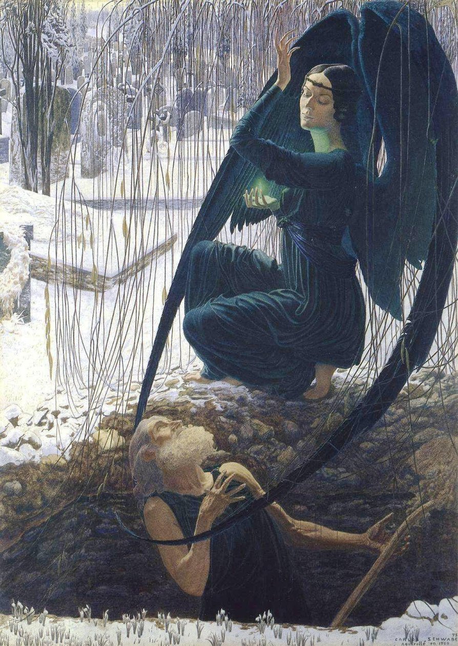 A halál és a temető részlete alkotó: Carlos Schwabe