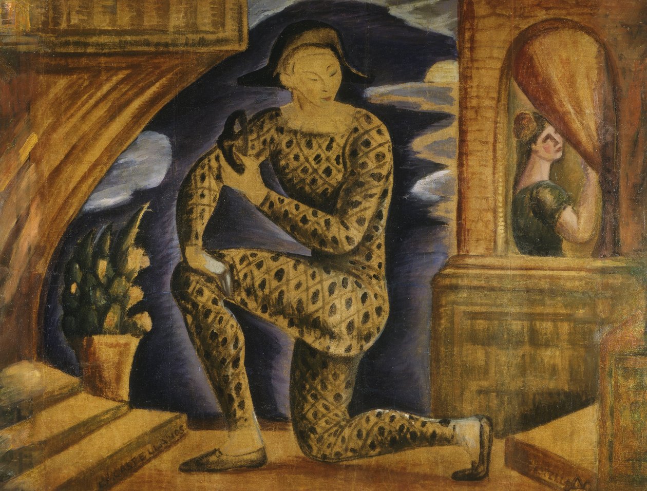 Harlekin és Colombine (olaj, vászon) alkotó: Carlos Alberto Castellanos