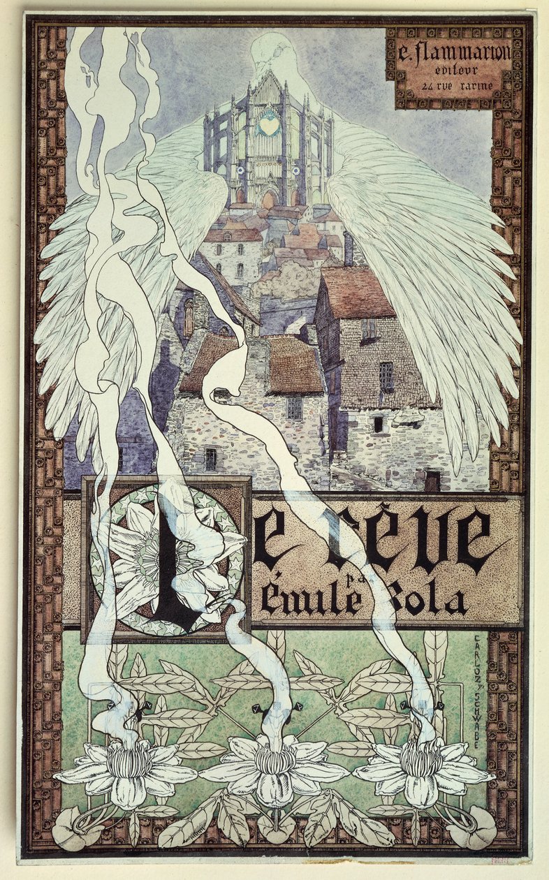 Az álom, Emile Zola (Párizs) regényének címlapja alkotó: Carlos Schwabe
