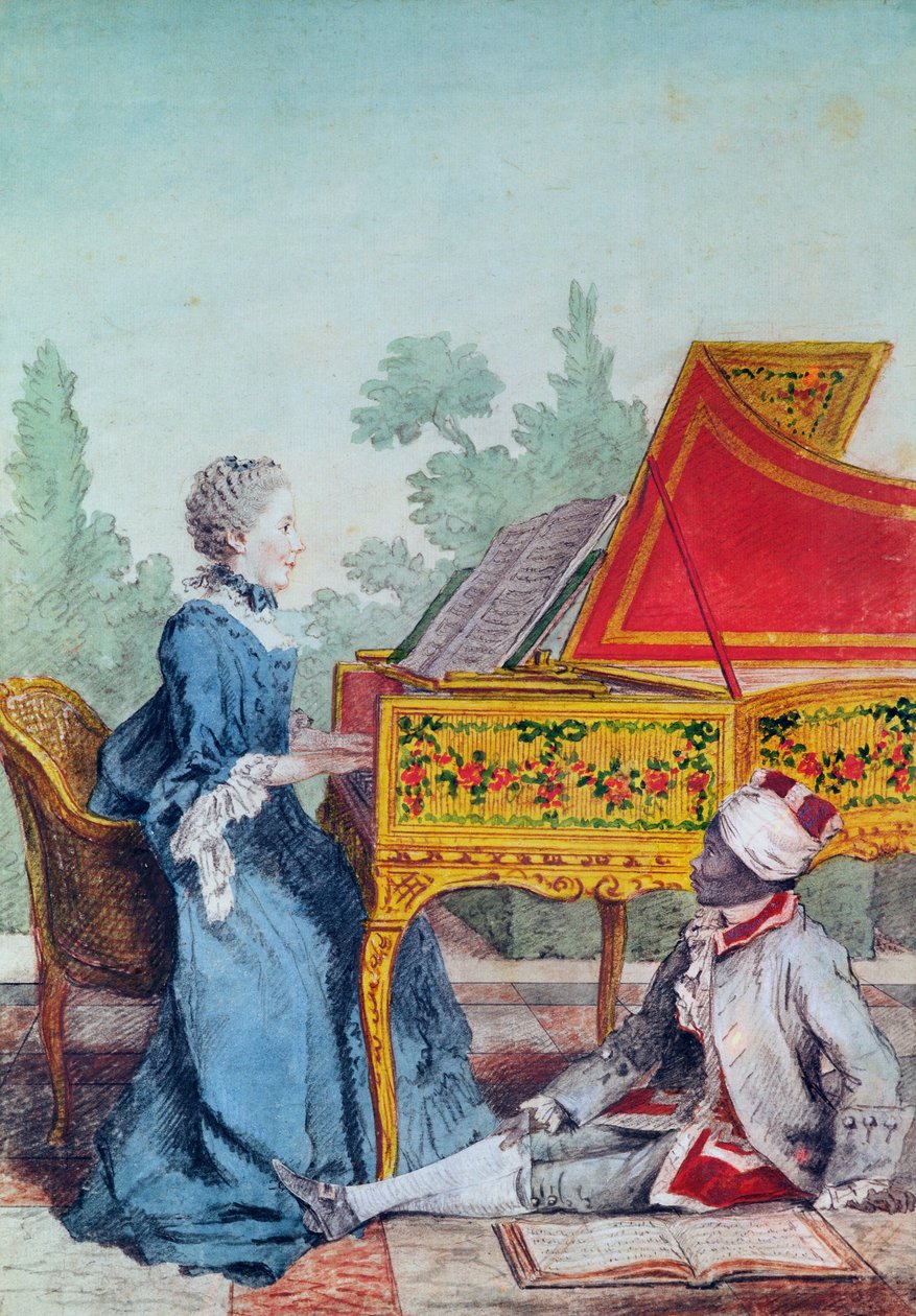 A Saint-Domingue-i Mademoiselle Desgots portréja rabszolgájával, Laurent-tel alkotó: Carmontelle