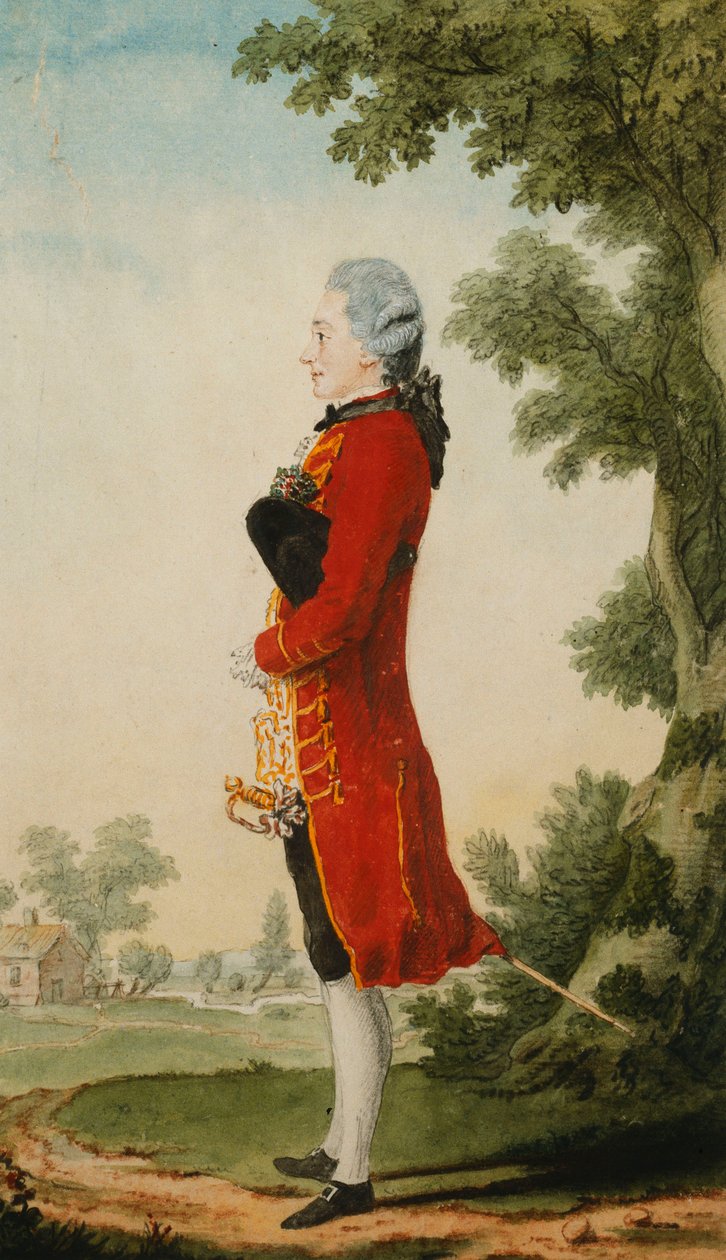 A báró de Talleyrand, egy tájban, alkotó: Carmontelle