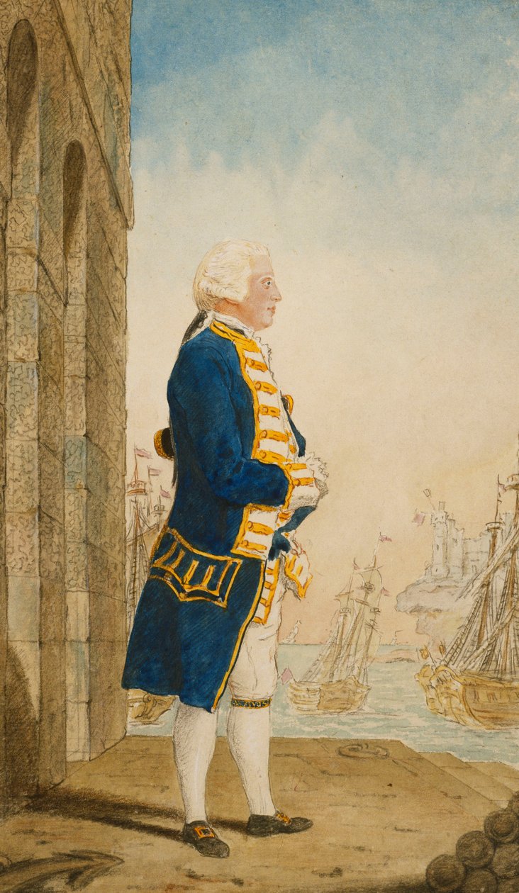 York hercege a rakparton zászlós tiszti egyenruhában, 1768 alkotó: Carmontelle