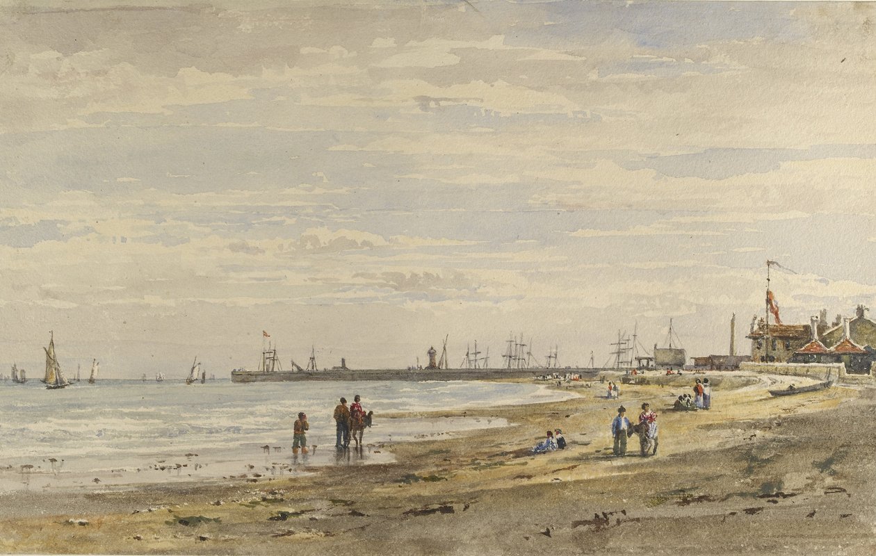 Ramsgate Pier, 1838 augusztus (akvarell, papír) alkotó: Caroline Davidson