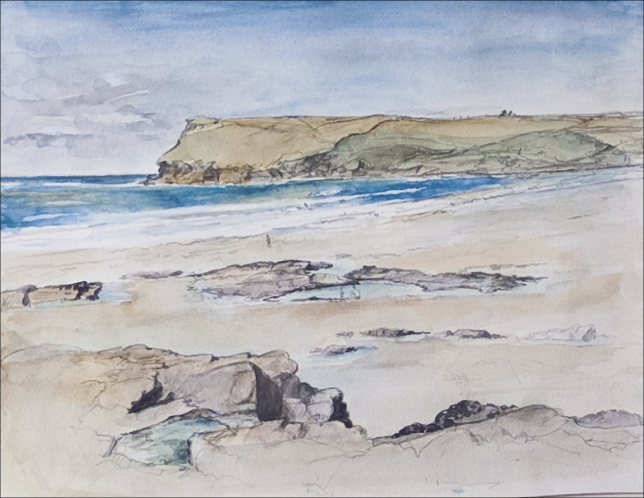 Polzeath és Pentire Head, 2007 (wc papíron) alkotó: Caroline Hervey Bathurst