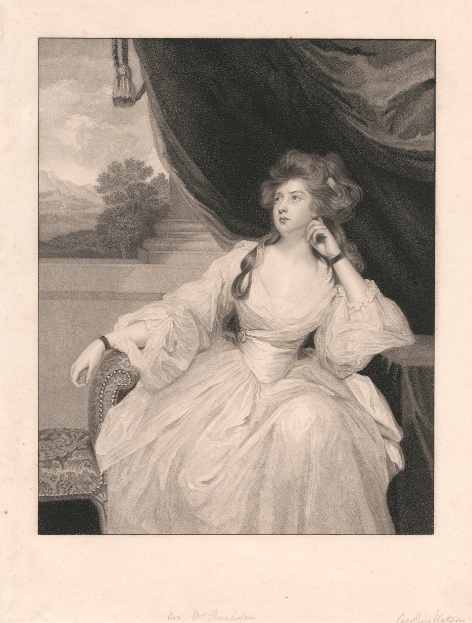 Hon. Mrs. Stanhope, mint „szemlélődés” alkotó: Caroline Watson