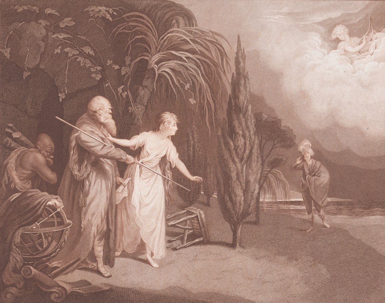 Miranda Shakespeare, A vihar, 1. felvonás, 2. jelenet, 1784. alkotó: Caroline Watson