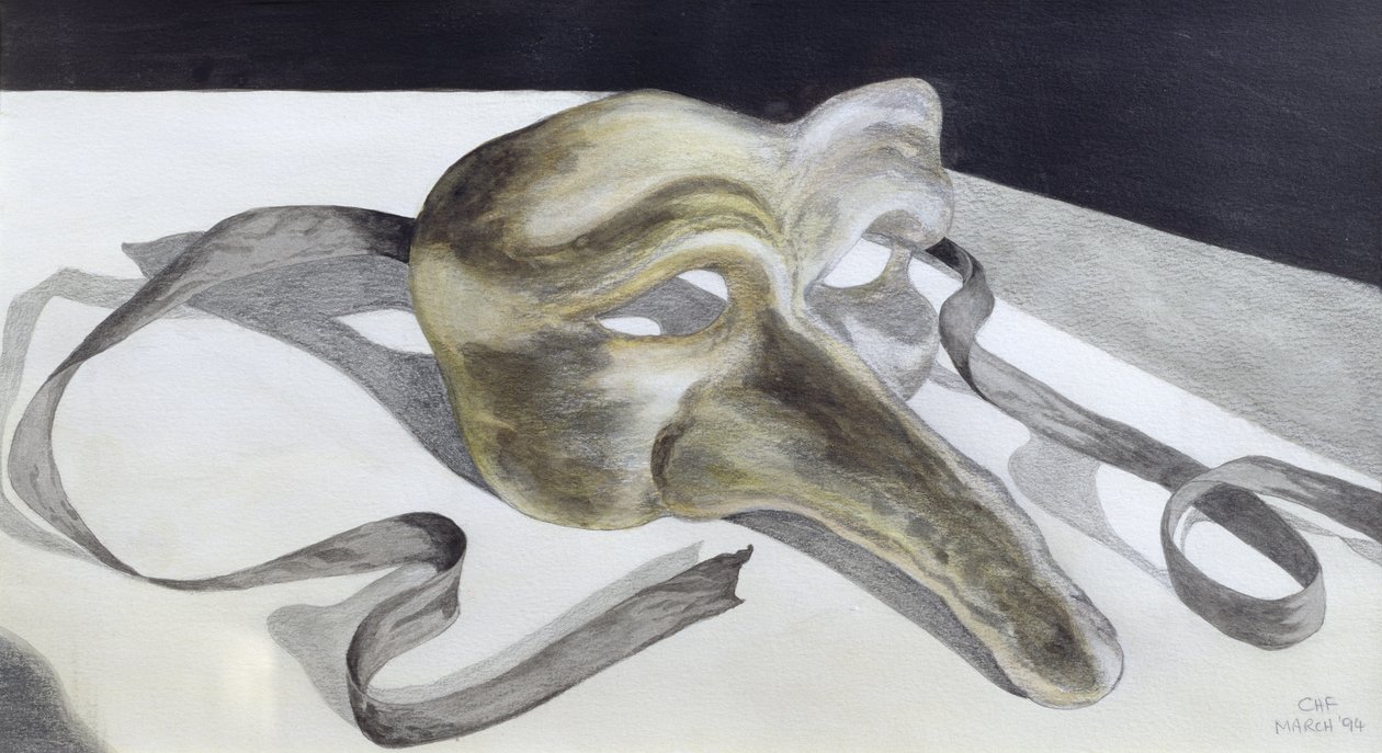 Karneváli maszk II (ceruza és akvarell papíron) alkotó: Carolyn Hubbard Ford