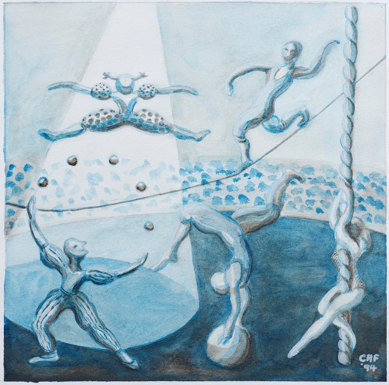 Circus Scene II, 1994 (akvarell, papír) alkotó: Carolyn Hubbard Ford