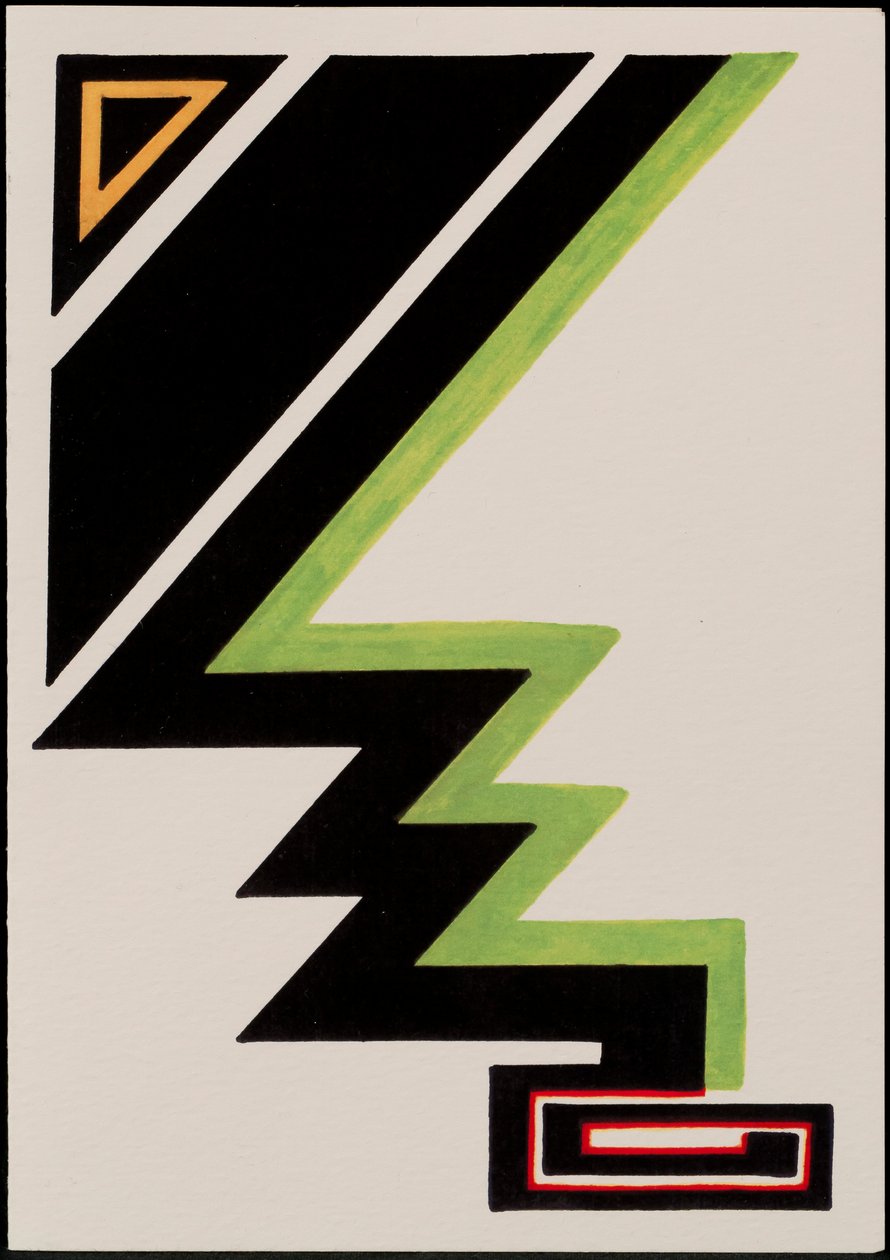 Deco Christmas Tree, 2012 (fekete és színes tinta, papír) alkotó: Carolyn Hubbard Ford