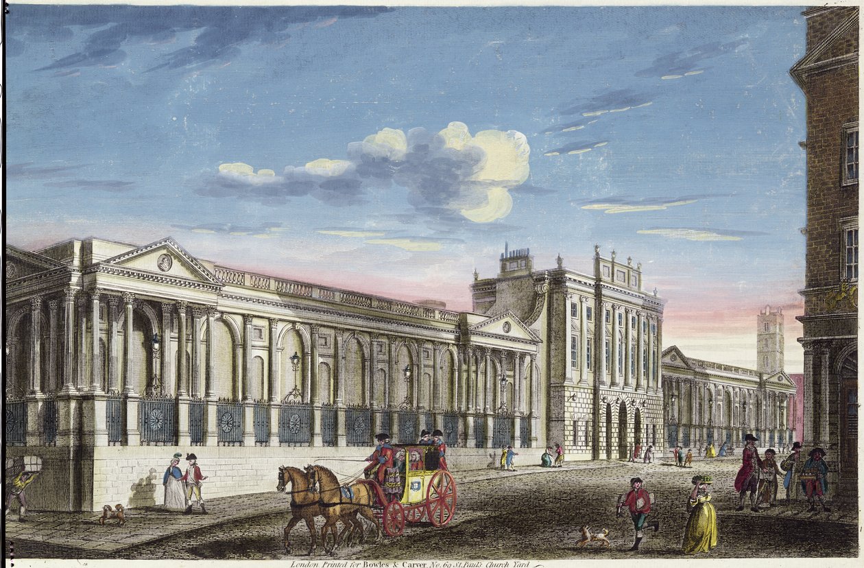 Bank of England, Threadneedle Street, Bowles és Carver metszet alkotó: Carrington Bowles and Samuel Carver