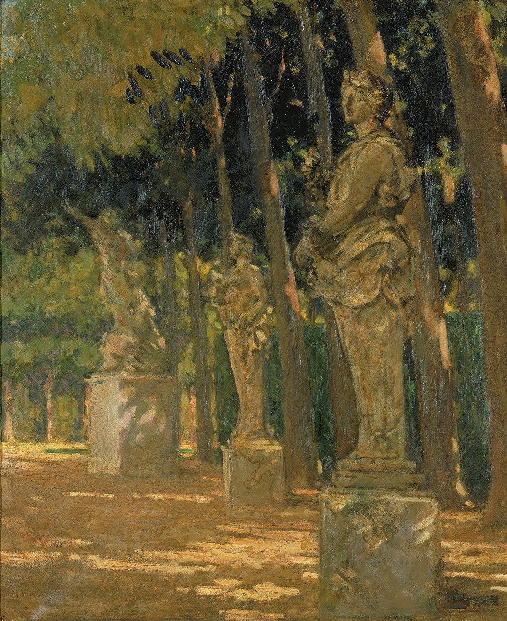Carrefour a Tapis Vert végén, Versailles, 1913. alkotó: Carroll Beckwith