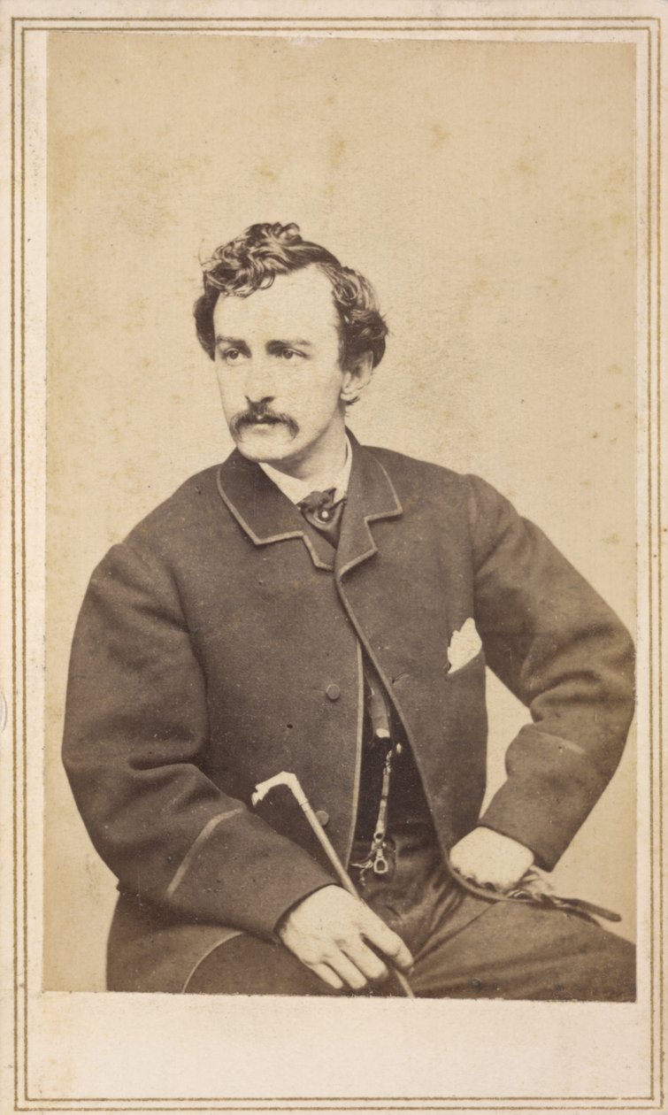 John Wilkes Booth Carte de visite, 1862 (albumnyomat a kártyán) alkotó: Case and Co. Silsbee