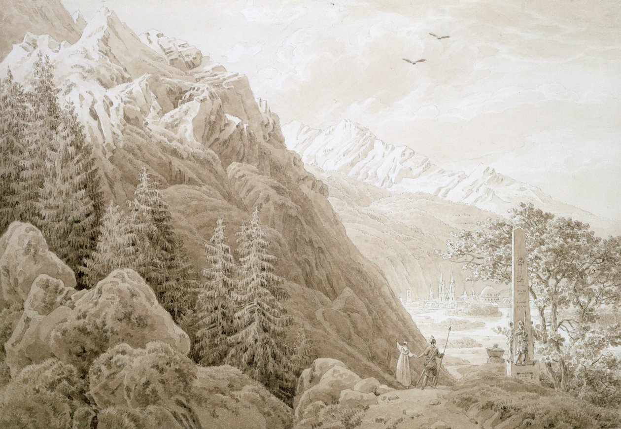Ősz (tinta ceruzával, papíron) alkotó: Caspar David Friedrich