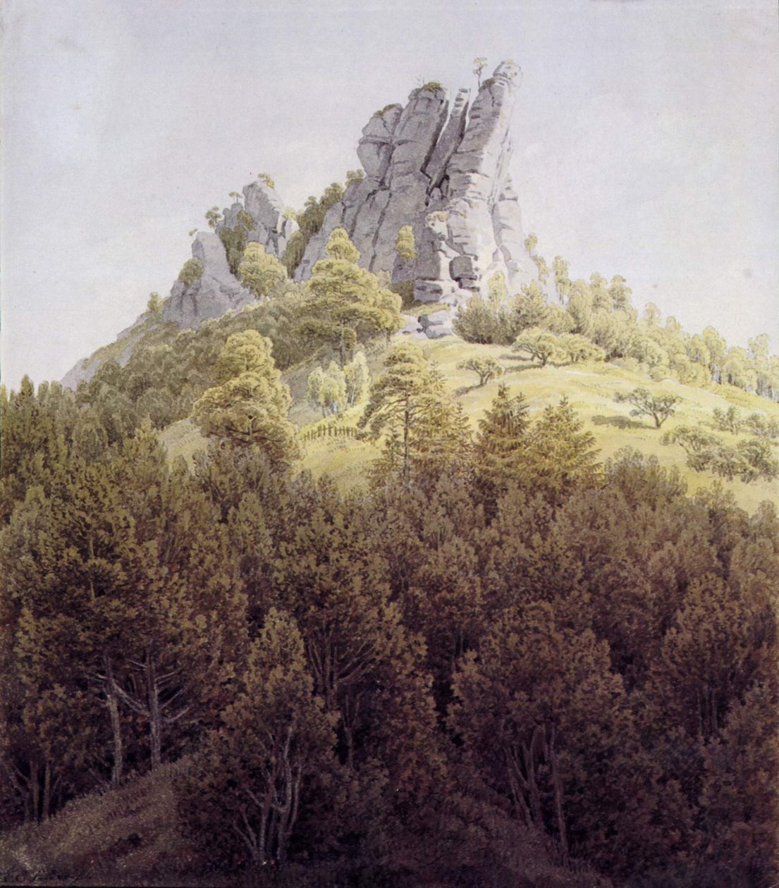 A Heldstein Rathen közelében, az Elbán alkotó: Caspar David Friedrich