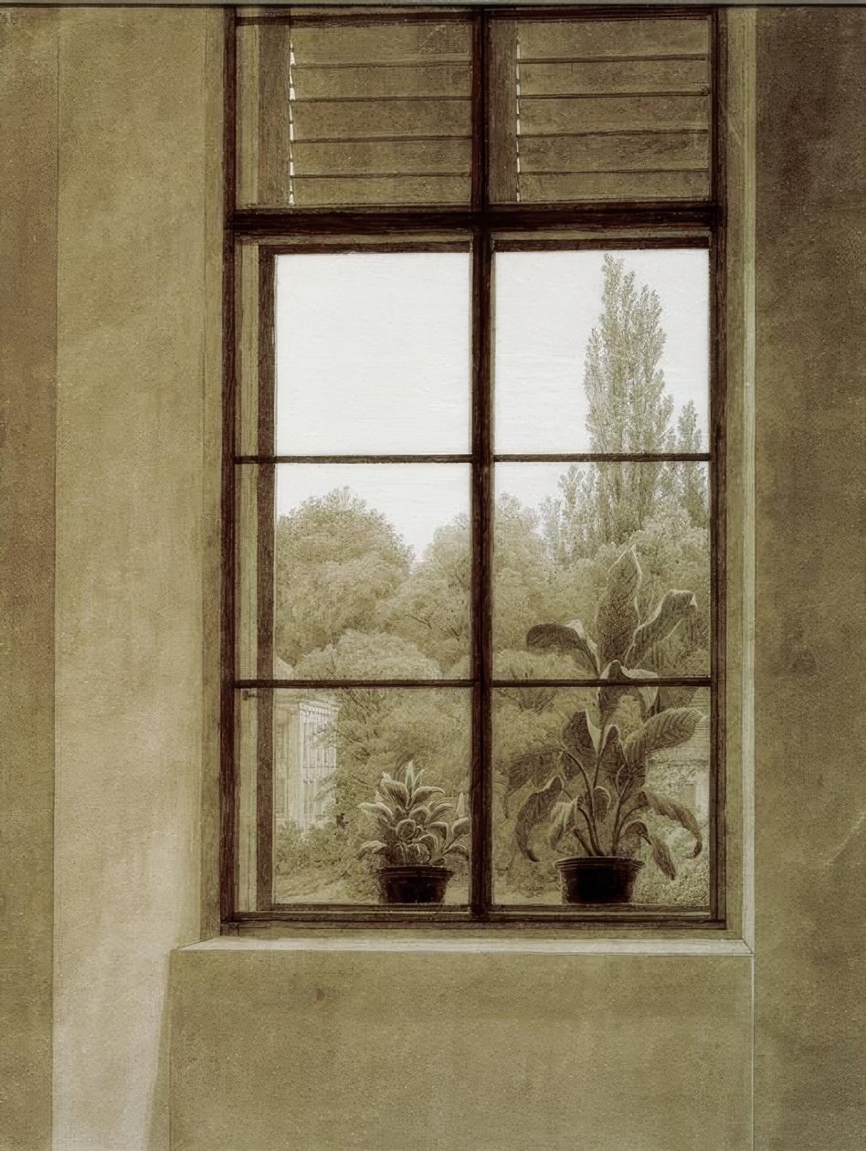 Ablak parkolóval alkotó: Caspar David Friedrich