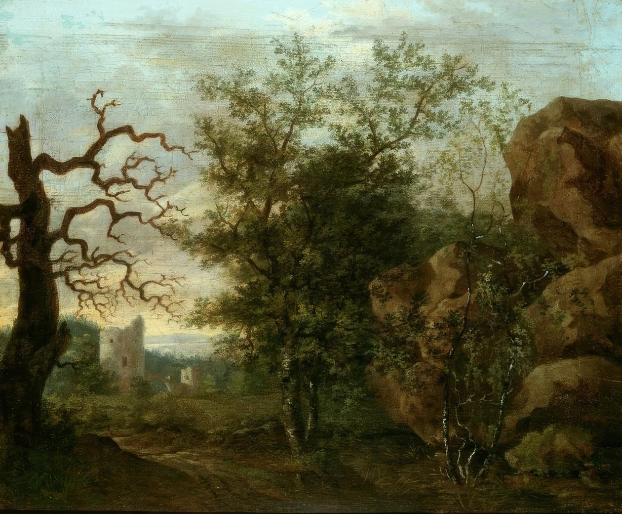 Táj egy csupasz fával alkotó: Caspar David Friedrich