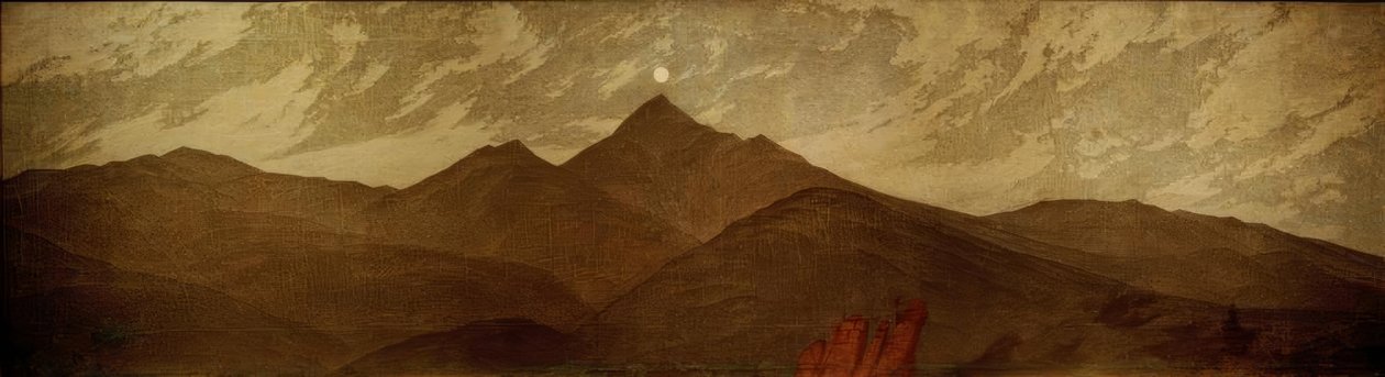 Hold az Óriás-hegység felett alkotó: Caspar David Friedrich
