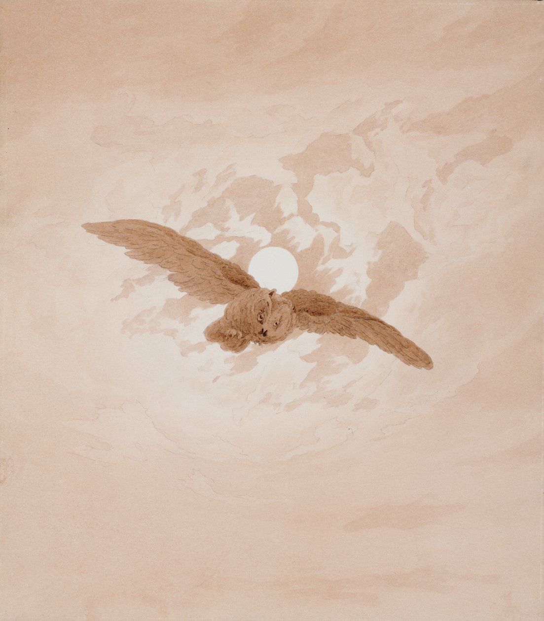 Bagoly repül a holdfényes ég ellen alkotó: Caspar David Friedrich