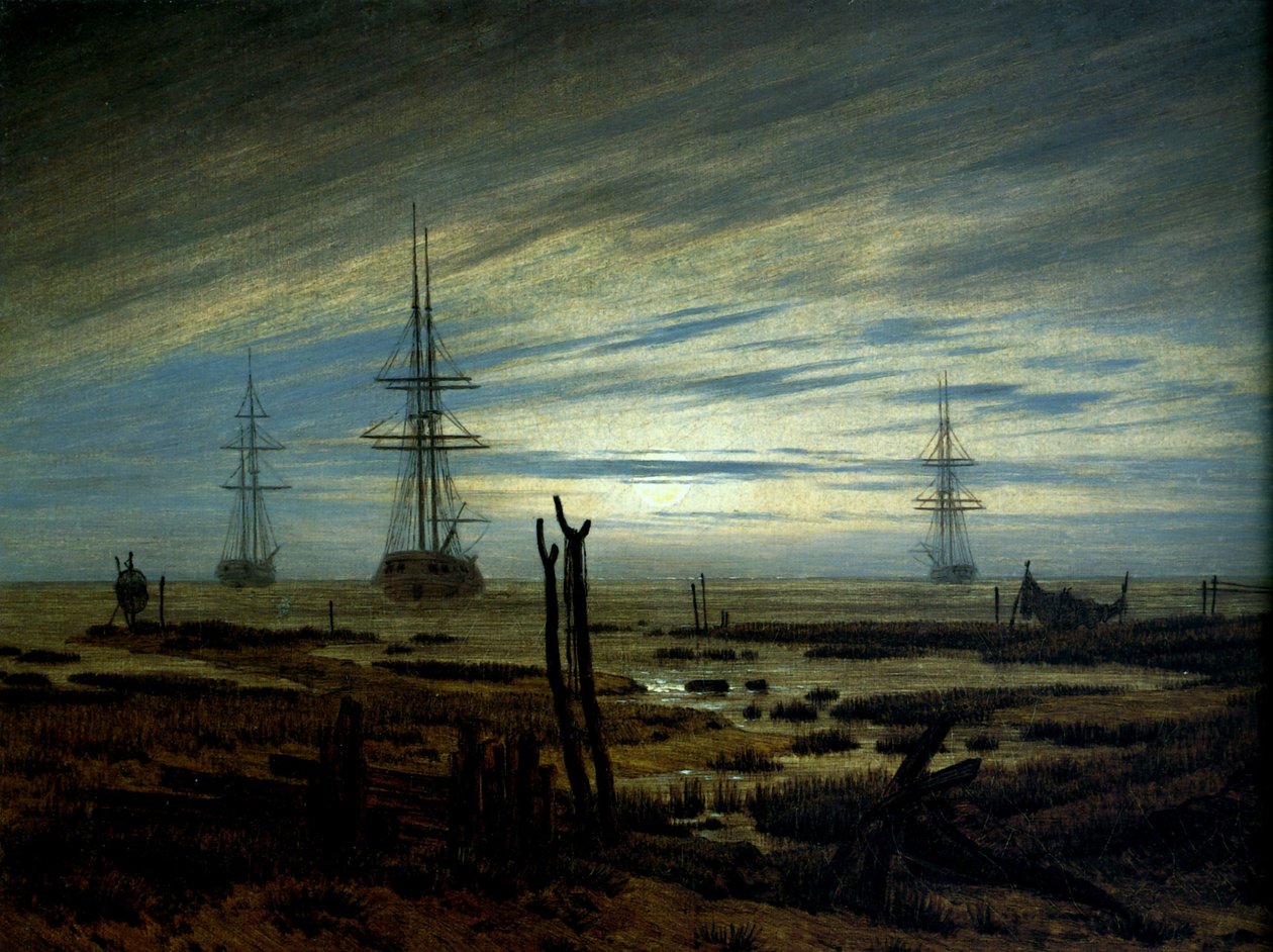 Hajók az útpadkán alkotó: Caspar David Friedrich