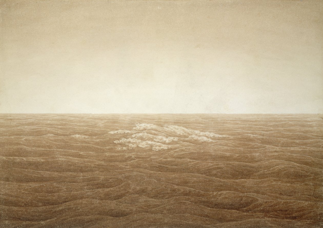 Tenger napkeltekor, 1828 (szépia tinta ceruzával papíron) alkotó: Caspar David Friedrich