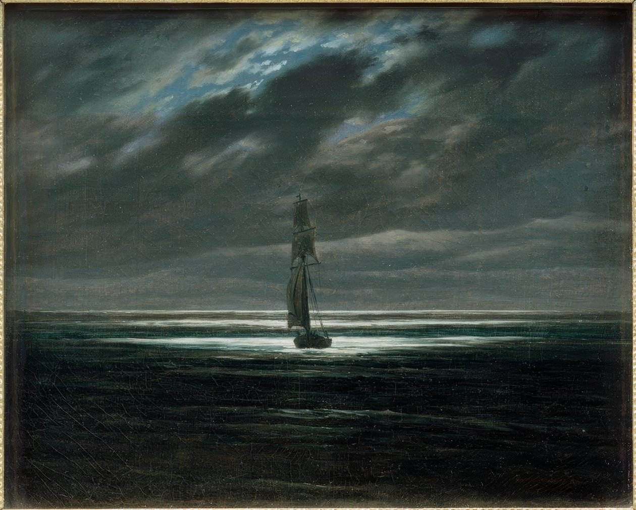 Tengeri táj a holdfényben a tengeren alkotó: Caspar David Friedrich