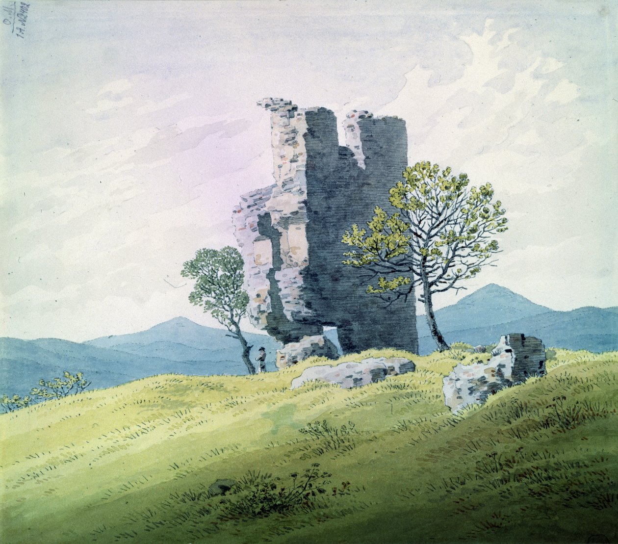A teplitzi kastély (wc papíron) alkotó: Caspar David Friedrich
