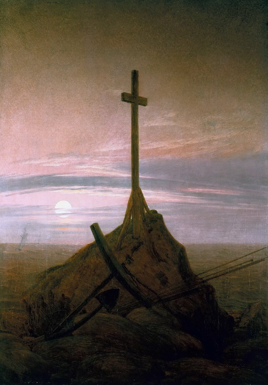 A kereszt a Balti -tenger mellett alkotó: Caspar David Friedrich