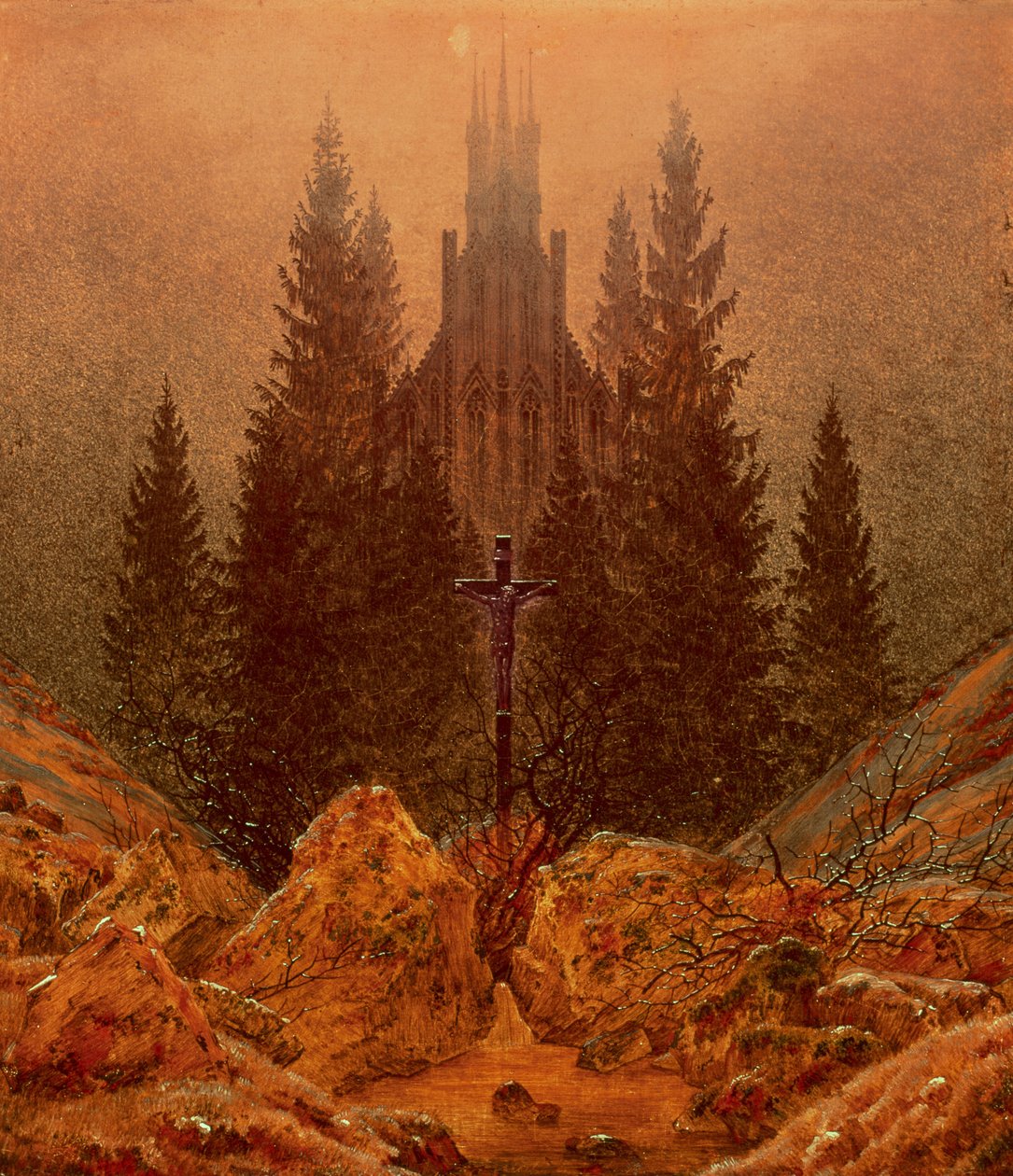 A kereszt a hegyekben, 1812 alkotó: Caspar David Friedrich