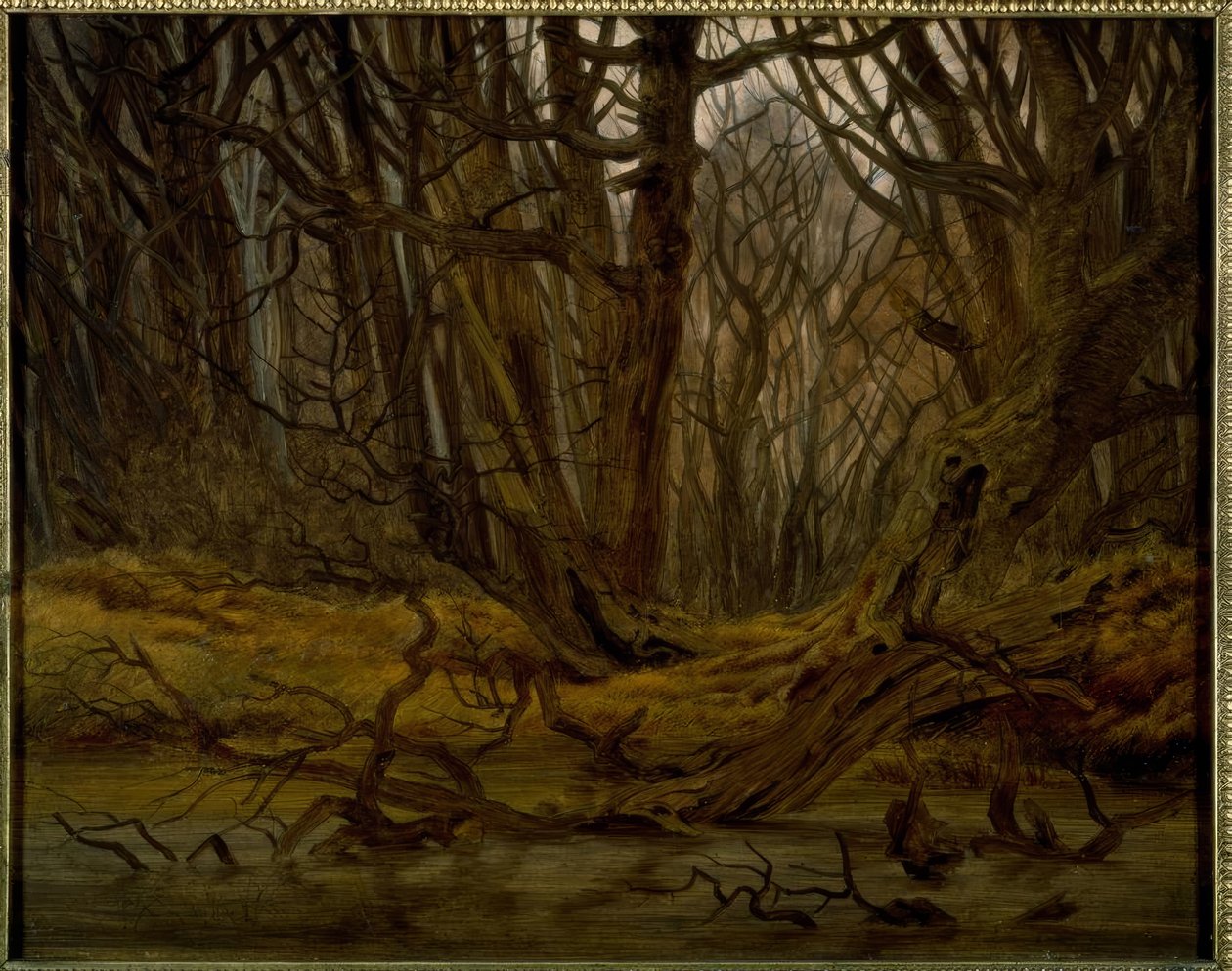 Erdő késő ősszel alkotó: Caspar David Friedrich