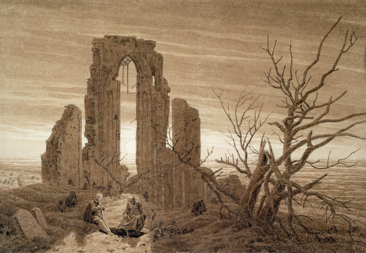 Tél (tinta és ceruza papíron) alkotó: Caspar David Friedrich