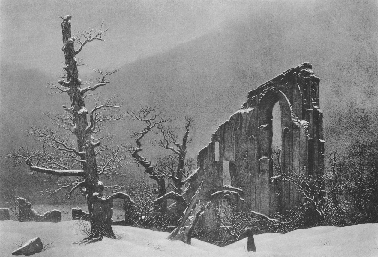 Téli táj az Eldena kolostor romjaival alkotó: Caspar David Friedrich
