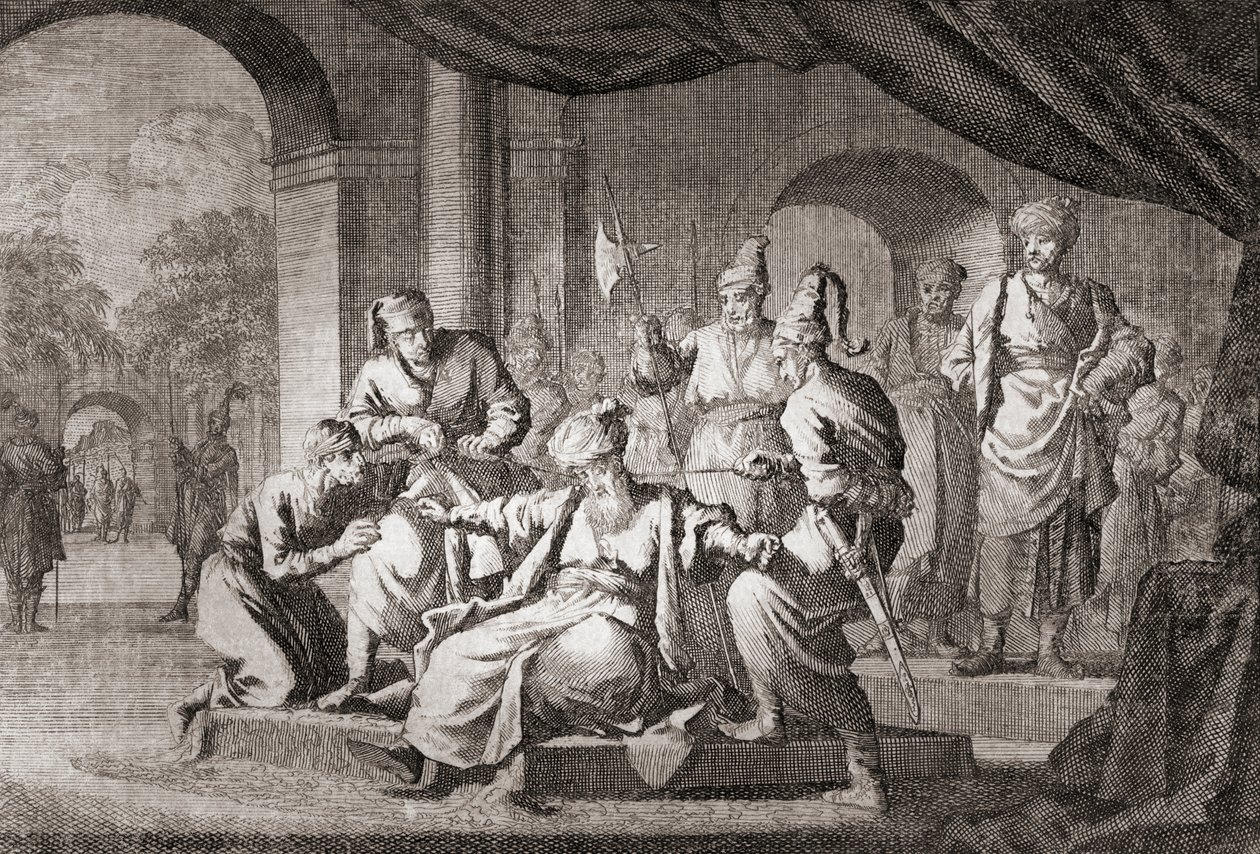 Nemes selyemzsinórral megfojtva. Oszmán Birodalom (nyomtatott) alkotó: Caspar (after) Luyken