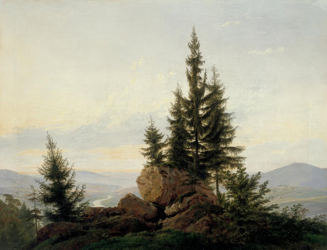 Kilátás az Elba-völgyre alkotó: Caspar David Friedrich