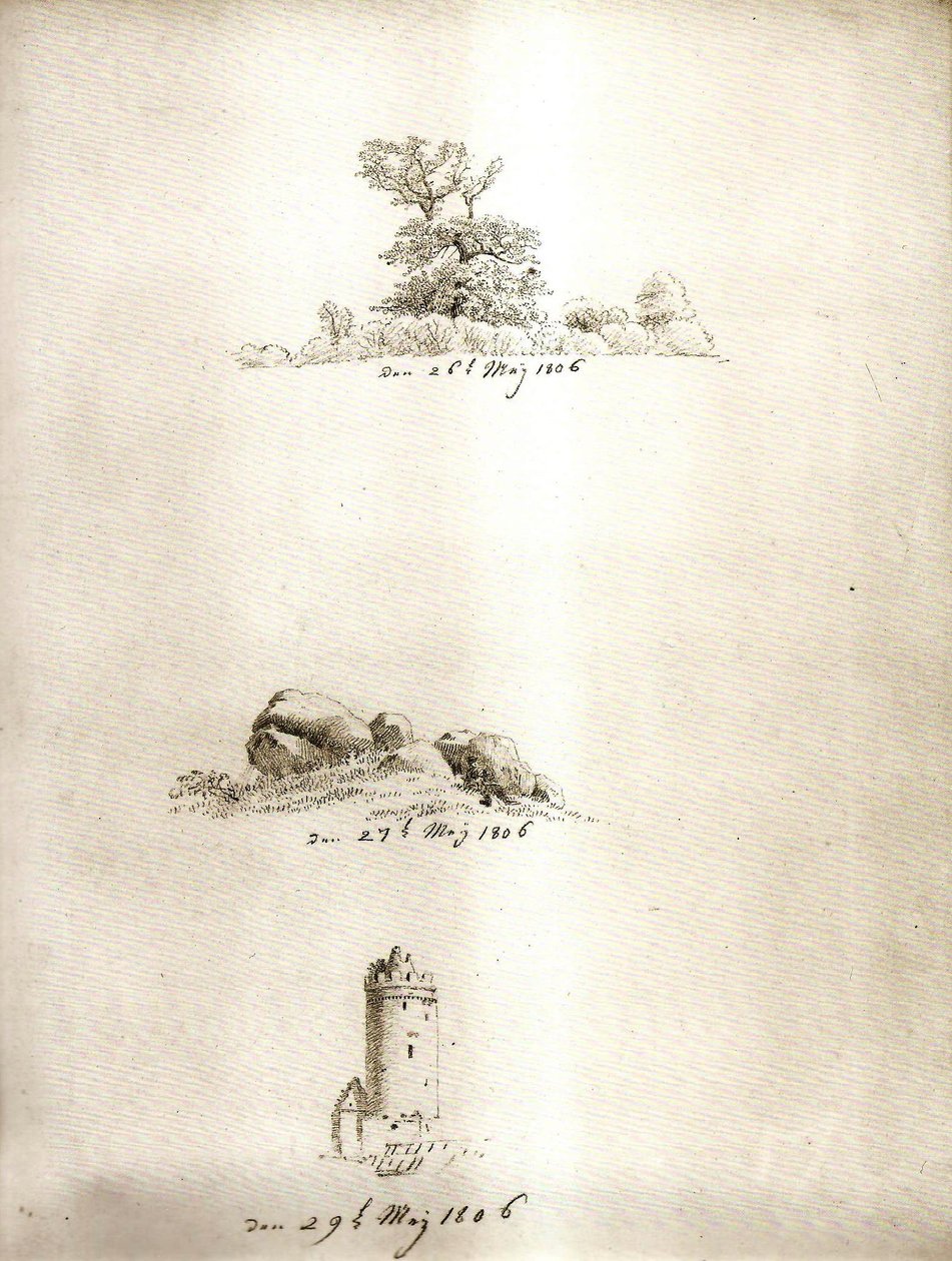 Fa, talicska és torony alkotó: Caspar David Friedrich