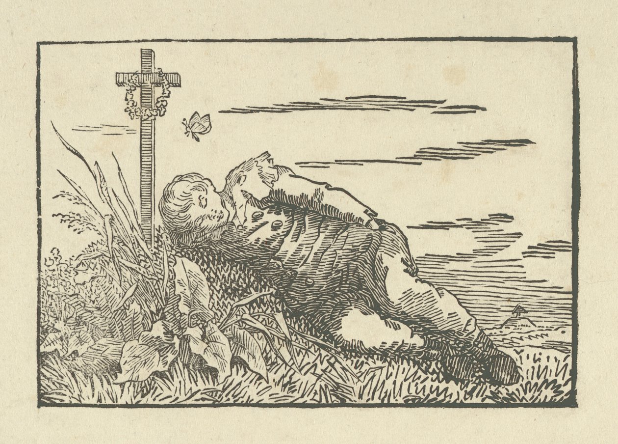 Síron alvó fiú, 1802 alkotó: Caspar David Friedrich