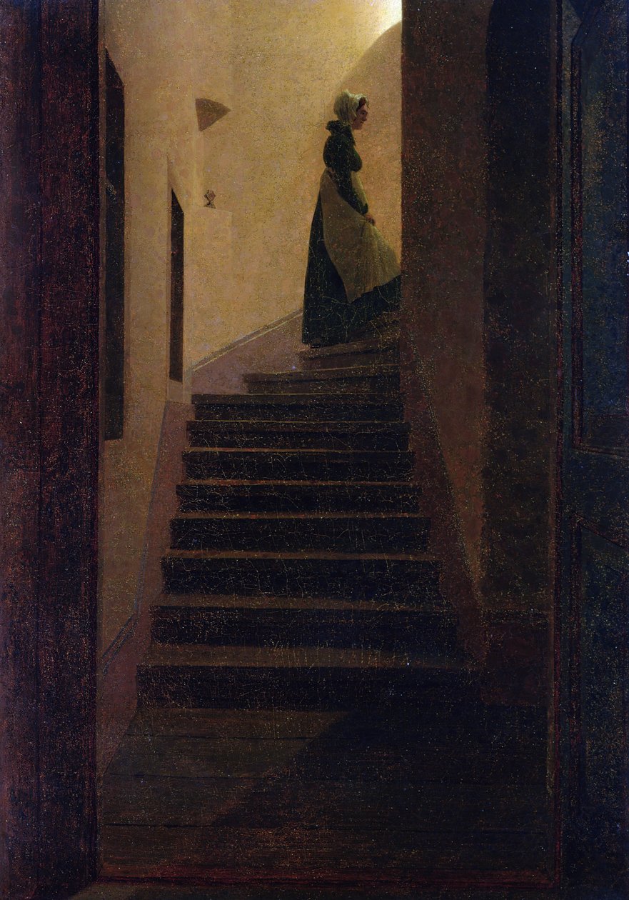 Caroline a lépcsőn (olaj, vászon) alkotó: Caspar David Friedrich