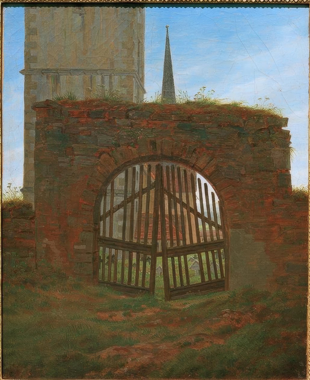 A temető kapuja alkotó: Caspar David Friedrich