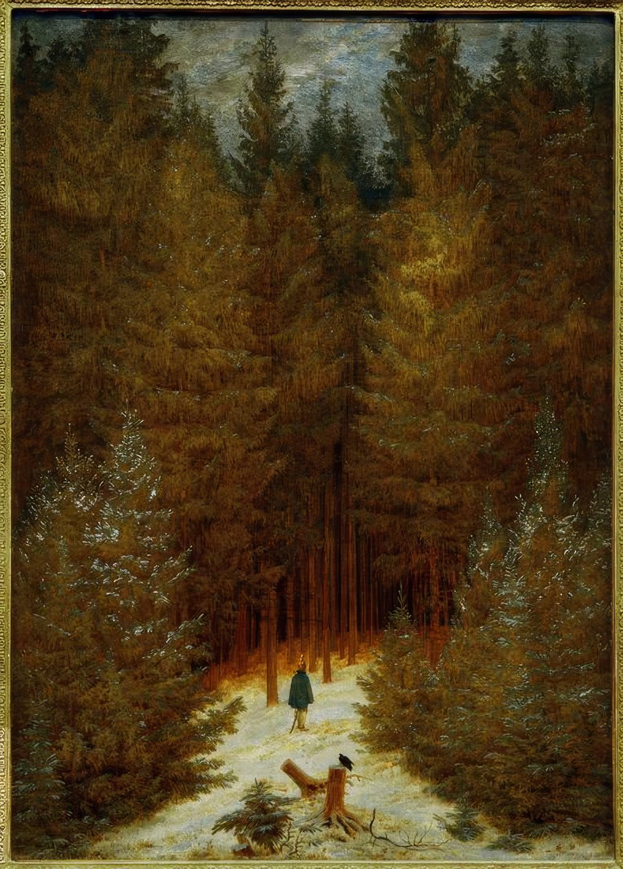 A vadász az erdőben (A havas fenyőerdő, Fir Wa alkotó: Caspar David Friedrich