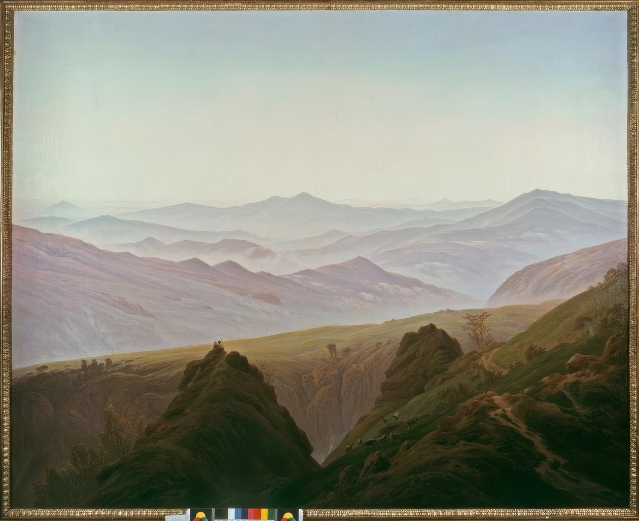 Reggel a hegyekben alkotó: Caspar David Friedrich