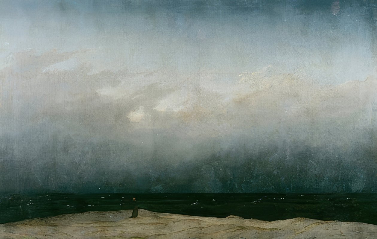 A szerzetes a tenger mellett. 1808-1810 alkotó: Caspar David Friedrich