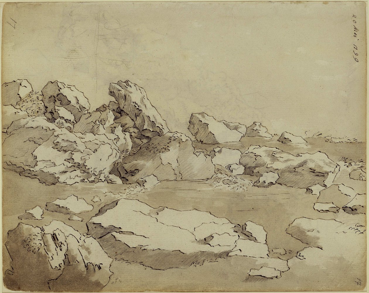 Sziklatanulmányok, egymás mellett fekvő tömbök alkotó: Caspar David Friedrich