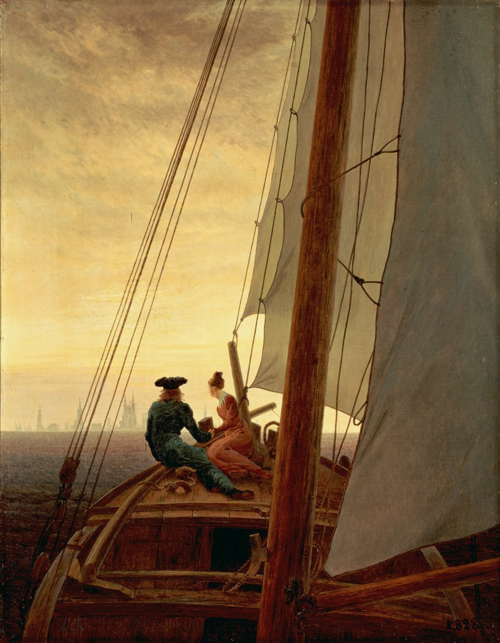 Német: Auf dem Segler Egy vitorlás hajón alkotó: Caspar David Friedrich