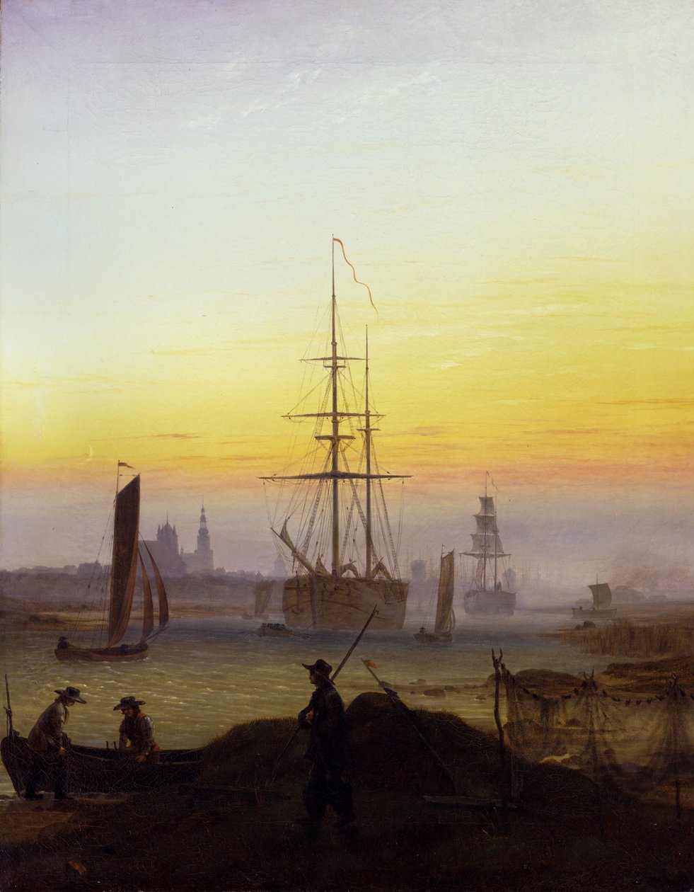 Német: Der Greifswalder Hafen Greifswald kikötője alkotó: Caspar David Friedrich