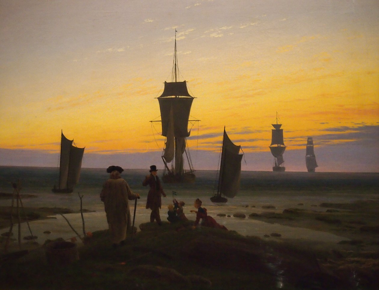 Német: Die Lebensstufen (Strandbild, Strandszene in Wiek) Az életszakaszok (Strandkép, Strandszene in Wiek) alkotó: Caspar David Friedrich