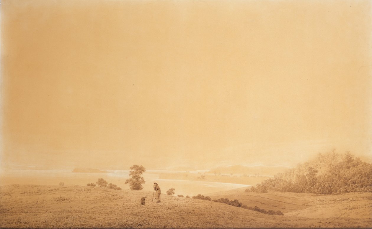 Német: Die Ostküste der Insel Rügen mit Schäfer Rügen szigetének keleti partja pásztorral alkotó: Caspar David Friedrich