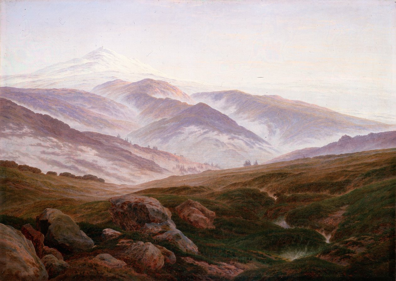 Német: Erinnerungen an das Riesengebirge Emlékek az óriás hegyekről alkotó: Caspar David Friedrich