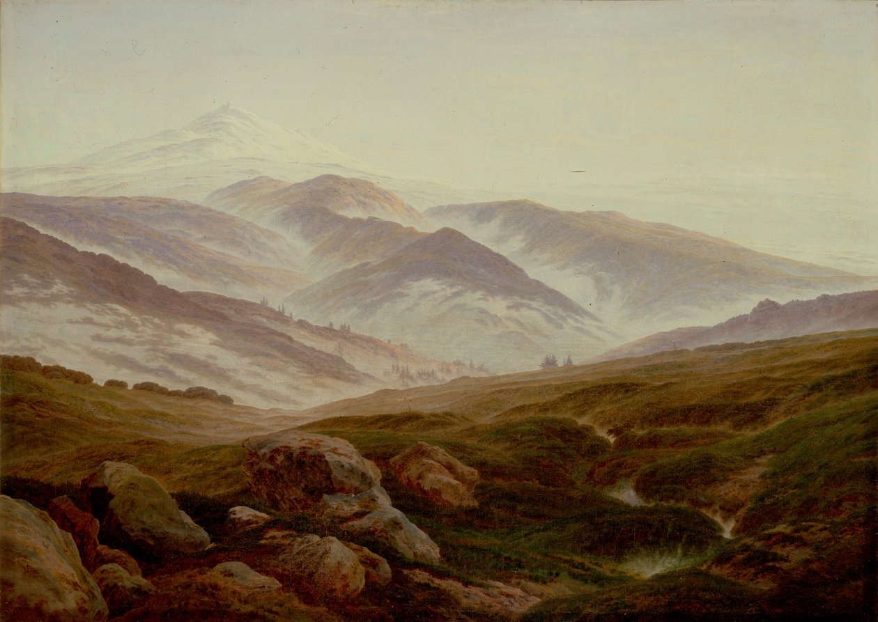 Német: Erinnerungen an das Riesengebirge Emlékek az óriás hegyekről alkotó: Caspar David Friedrich