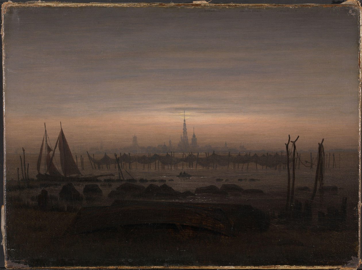 Német: Greifswald a holdfényben Greifswald a holdfényben alkotó: Caspar David Friedrich