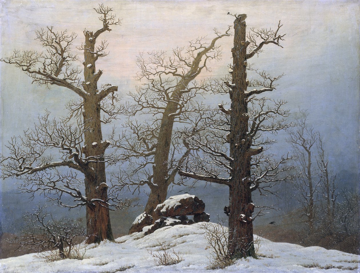 Német: Hünengrab im Schnee Cairn in Snow (hóban) alkotó: Caspar David Friedrich